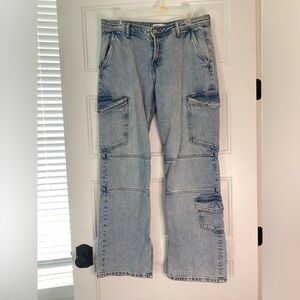 Zara cargo blue jeans